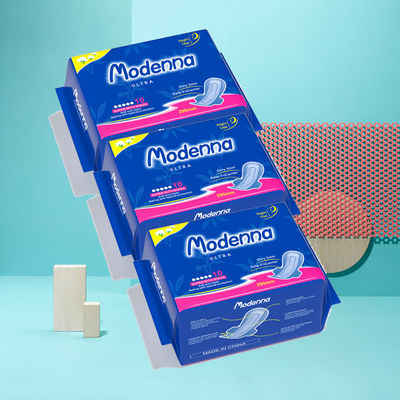 OEM-Marke Modenna Größe Frauen Baumwolle Menstruationskissen Sanitäre Serviette